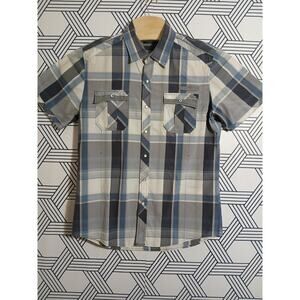 Mens 7 Diamonds Short Sleeve Button Front Size Large